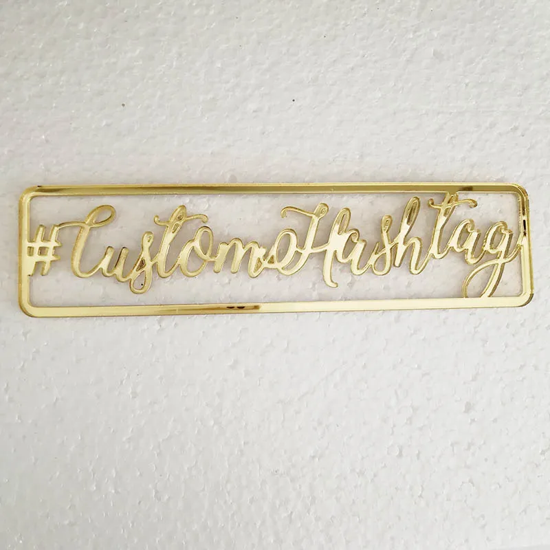 Изготовленный на заказ вырезной знак для хэштега персонализированный лазерная