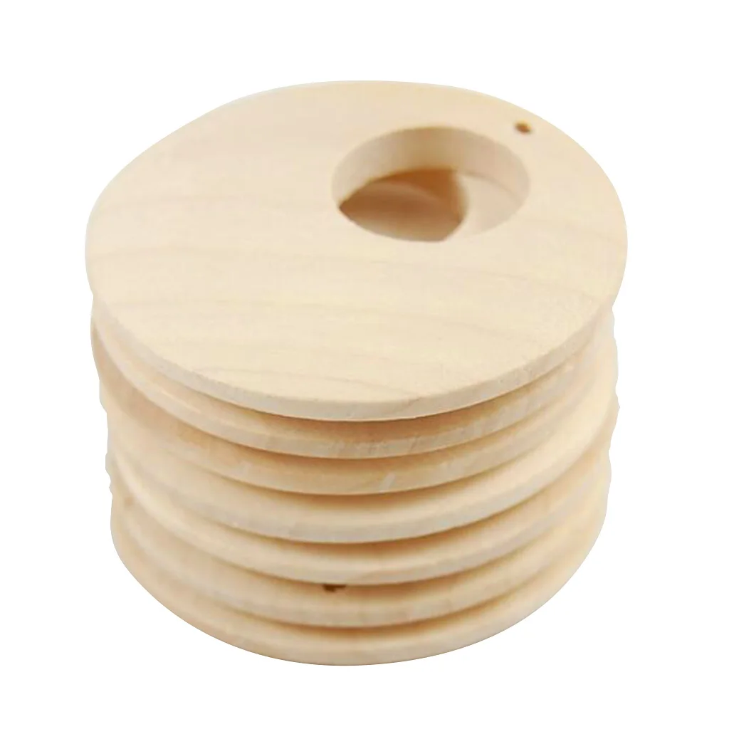 50 Pieces Natural Round Unfinished Wood Pendants Wooden Circles 30mm 40mm 50mm