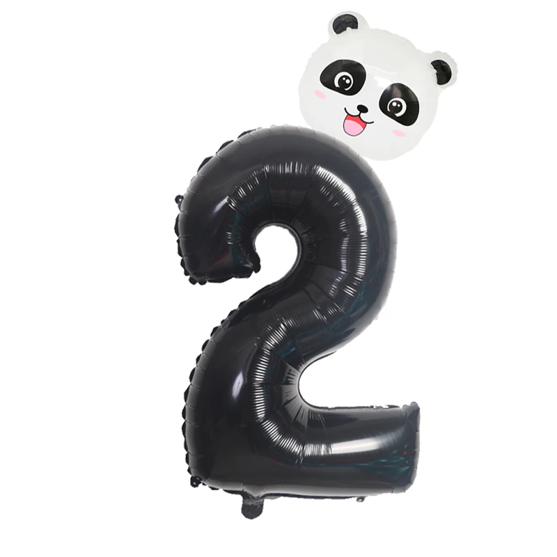 Милая панда 32 дюйма черная цифра из фольги воздушные шары для свадьбы вечеринки