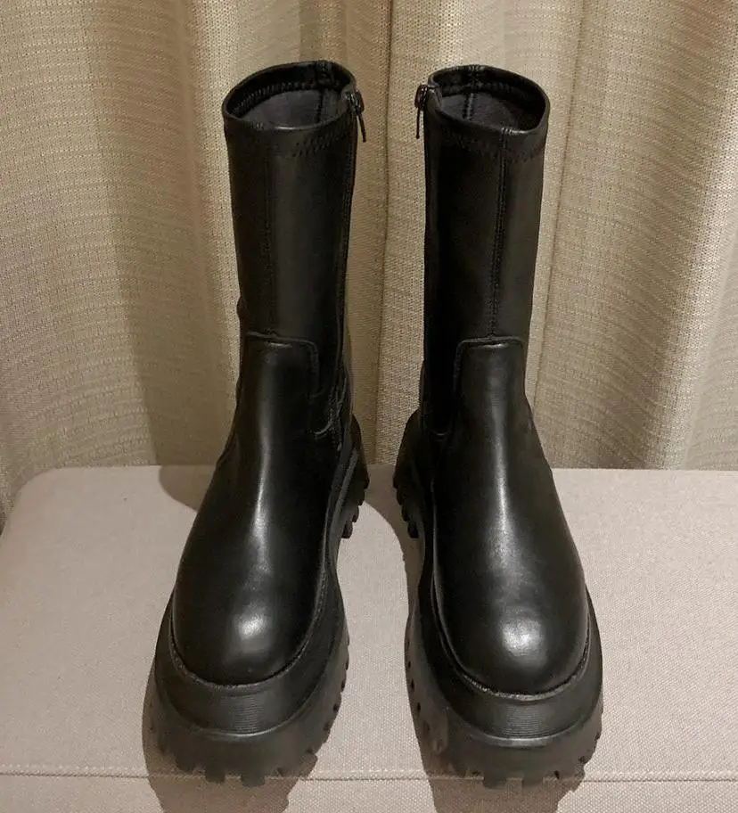 

2020 Fashion Women Boots Winter Heels Quality Long Comfort Mujer Thigh High Boot Botas Mujer Zipper Knee-high