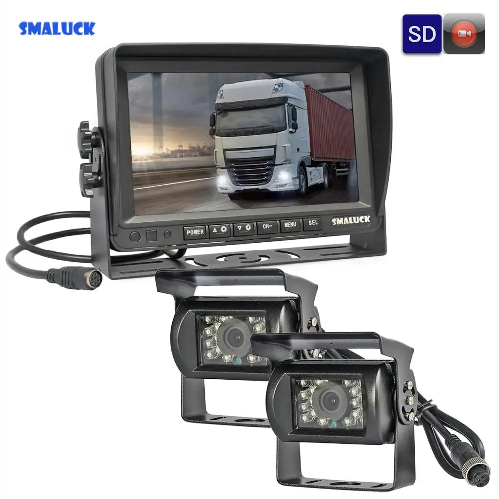 SMALUCK AHD 7 &quotTFT LCD Автомобильный монитор заднего вида Водонепроницаемая IR 960P камера