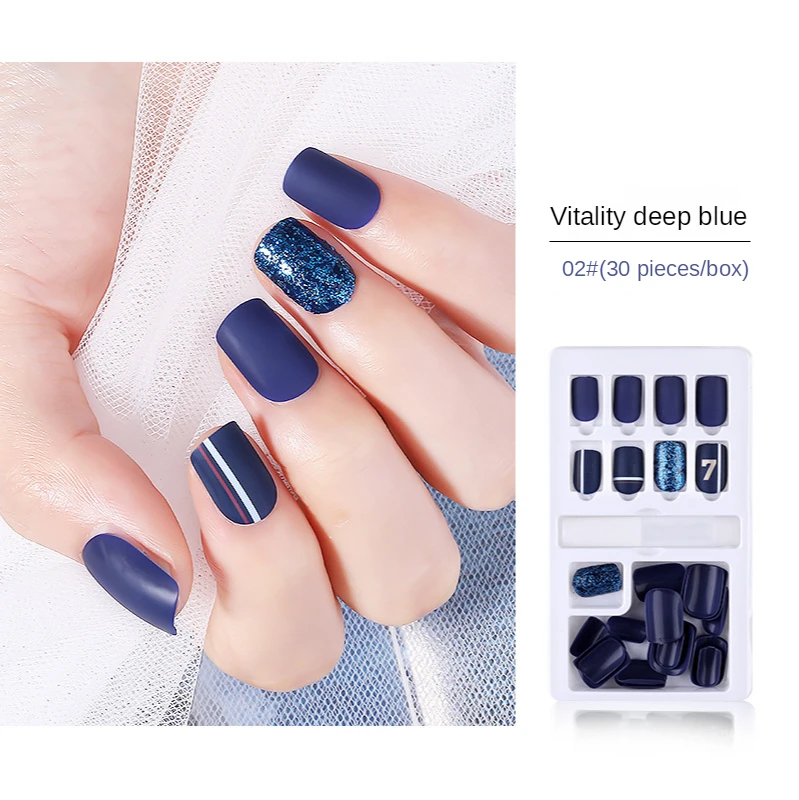 

TXD30 pcs of Solid Color Fake Nails Special Nail Art and Beauty Tools Removable Fake Nails Reusable Fake Nails