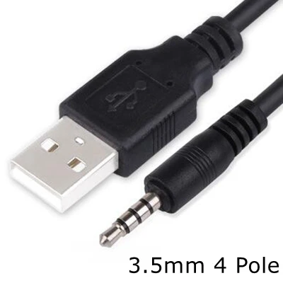 Черный 1 м USB разъем Aux 2 5 мм 3 моно аудио 4-полюсный кабель USB2.5 USB-разъем 0 к DC2.5 2A