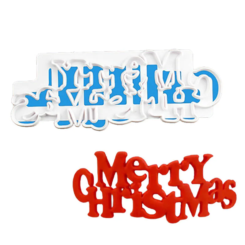 

Merry Christmas Cookie Cutter Chocolates Cake Decorating Fondant Stamp Tools Fudge Pastry Kitchen Baking Xmas DIY Biscuits Mold