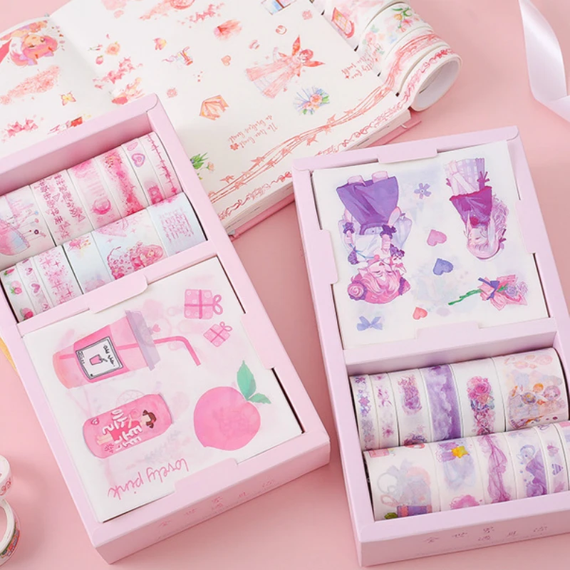 12 рулонов клейкая лента милый набор декоративного скотча Васи Подарочная