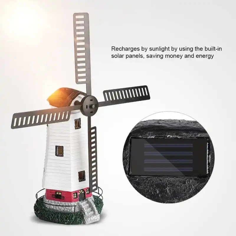 

Solar LED Windmill Decorative Lamp White Light Home Garden Yard Decoration Lawn Pathway Landscape Lighting Night Lights