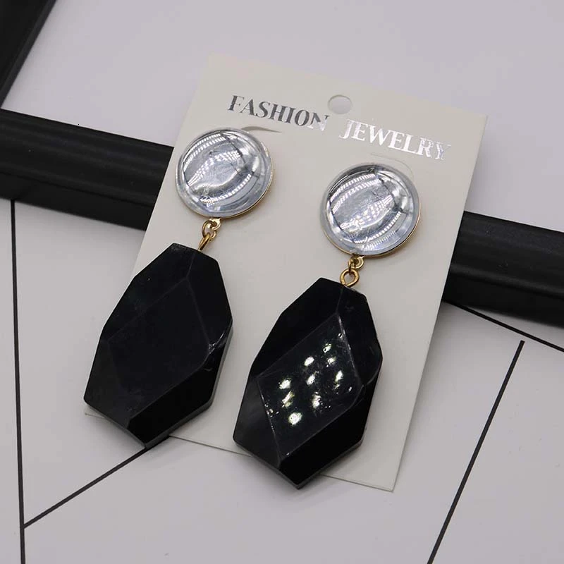 Большие серьги золотые акриловые бижутерия в богемном стиле эффектные Женские