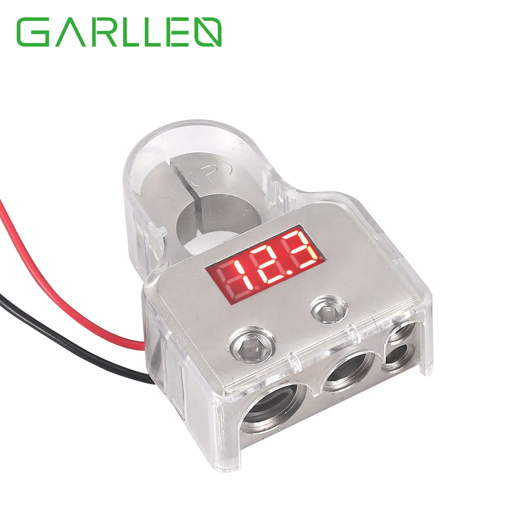 

Контактные разъемы для автомобильных аккумуляторов GARLLEN с вольтметром 0/4/8 или 10 Калибр AWG положительные отрицательные клеммы и накладки для...