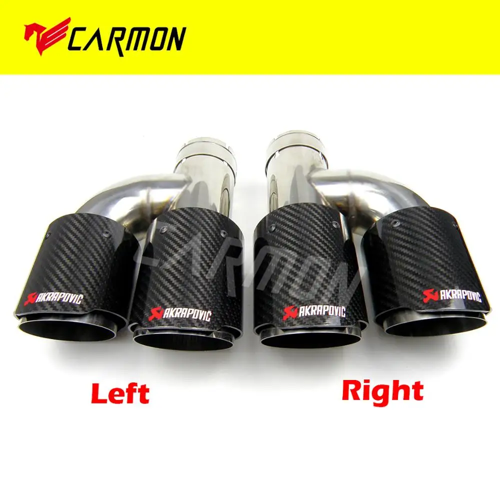 Универсальный Авто Akrapovic двойной выхлопной наконечник прямой край углеродного
