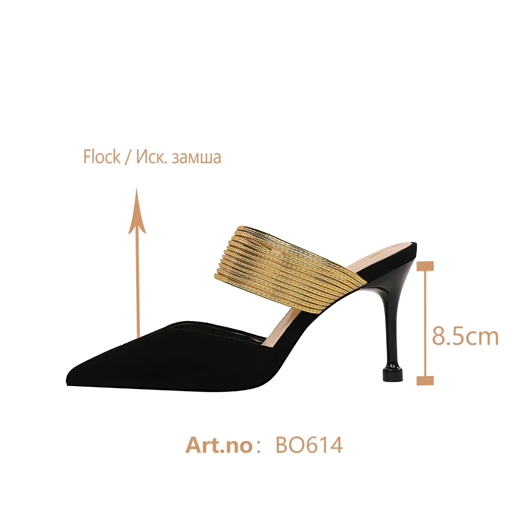 

BESCONE Fashion Sandals Women Party Sexy Pointed Toe Thin High Heels Shallow Elegant Party New Shoes Western Style Sandals BO614