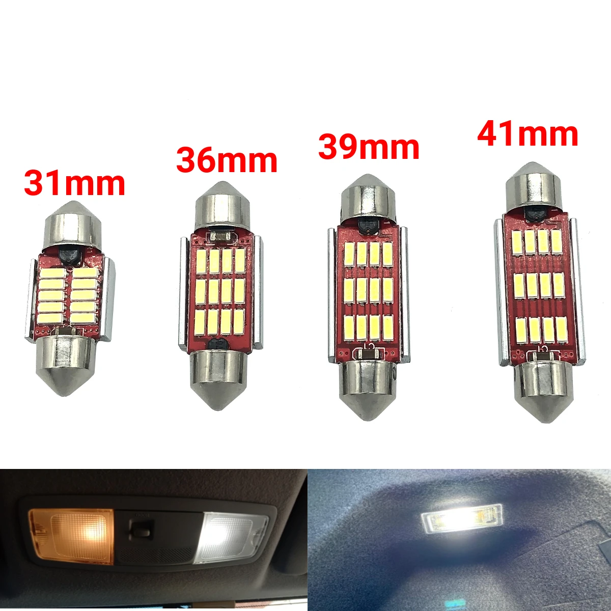 

1 шт. C5W светодиодный автомобиль гирлянда для салона Купол светильник Canbus 31 мм 36 мм/39 мм/41 мм/42 мм лампы для чтения 6000 К белый свет 12 В постоянно...