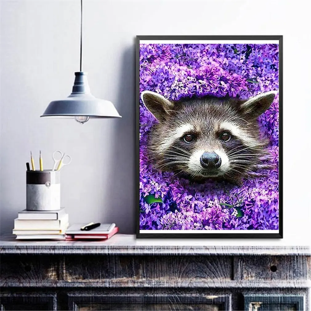 

5D Diy round diamond painting kit animal pattern cross stitch landscape mosaic diamond embroidery home decoration new year gift