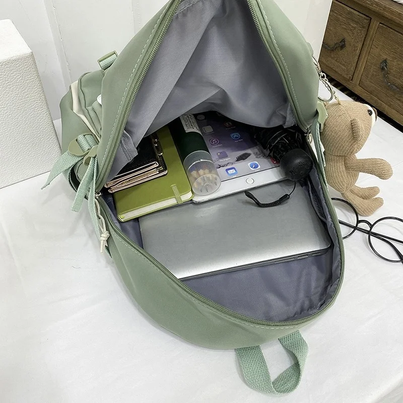 

Multi-pocket Solid Color Fashion Women's Backpack Large-capacity Oxford Cloth Waterproof Student School Bag