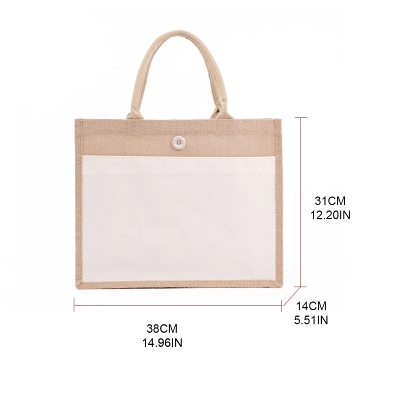 Джутовые Сумки-тоуты сумка из мешковины многоразовая женская для пляжа с ручкой