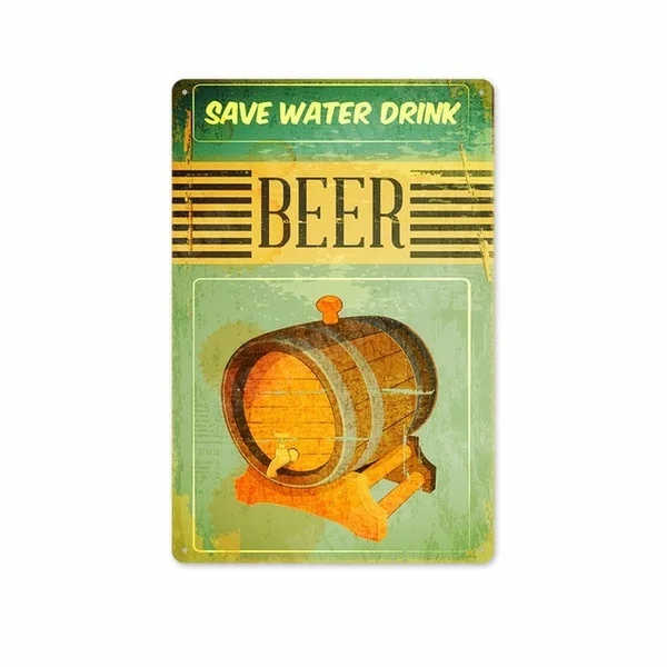 

Save Water Drink Beer Plaque Metal Vintage Pub Bar Club Home Decor Yard Party Wall Stickers Aphorisms Metal Tin Signs MN142