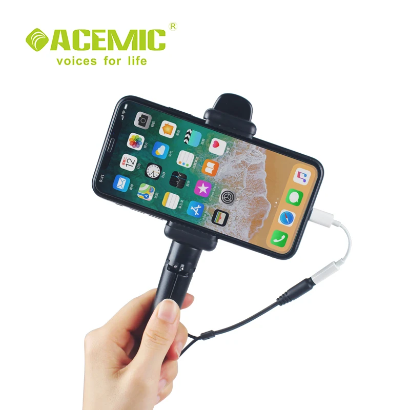 

ACEMIC D-100 Mobile phone Interview Mic Live Recording Best Lavalier Microphone For Phone lightning smartphones