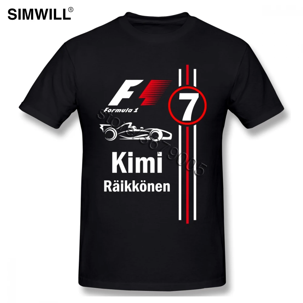 Мужская футболка с круглым вырезом Kimi Raikkonen хлопковая Футболка большого размера