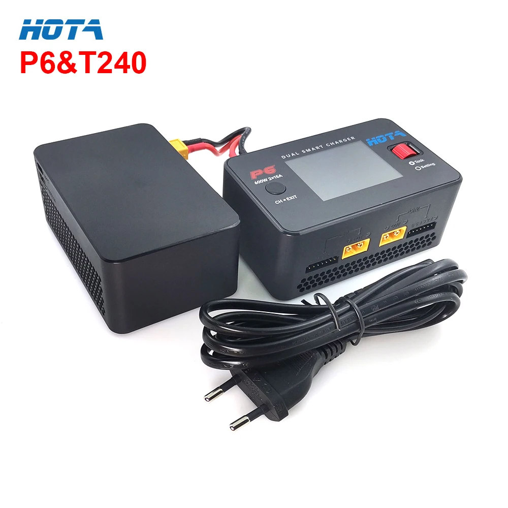 HOTA P6 & T240 Комплект двойной умный аккумулятор баланс зарядное устройство AC240W DC600W 15A