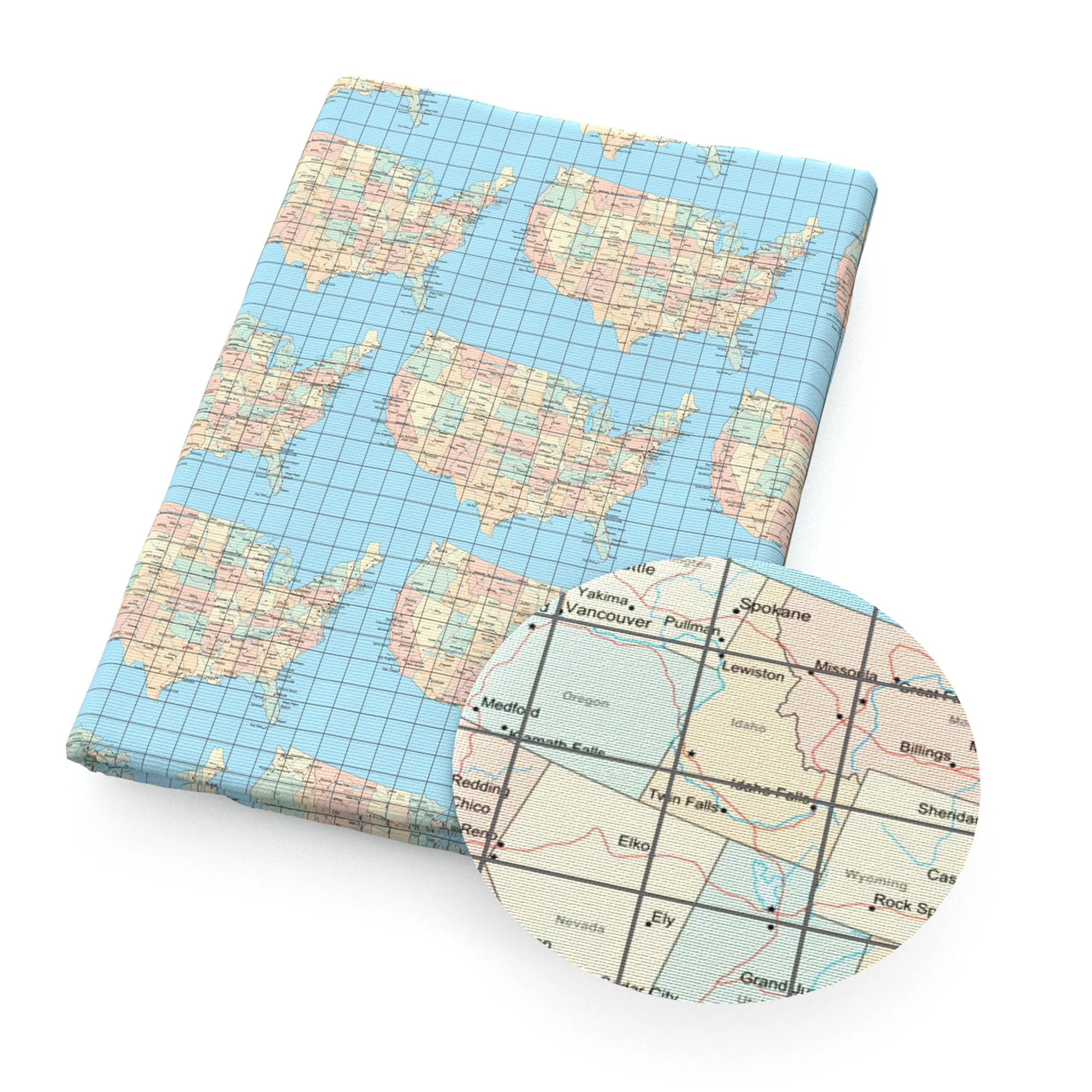 Ткань с рисунком карты мира из полиэстера и хлопка лоскутное шитье детский