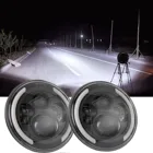 1 пара фар автомобиля фары 150 Вт автомобильная светодиодная лампа H4 7 дюймов автомобильные аксессуары ангельские глазки H4 светодиодная фара для Lada Niva 4X4 УАЗ Хантер