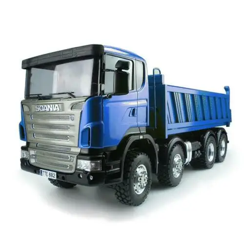 LESU 1/14 Масштаб RC гидравлический Sca 8*8 самосвал Модель двигателя Радио контроллер DIY окрашенный синий автомобиль