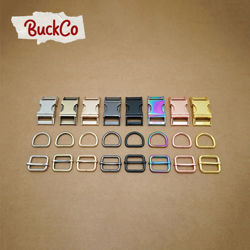 Retailing(metal buckle+adjust buckle+D ring)DIY dog collar 25mm webbing sewing accessory high quality plated buckle 8 colours | Дом и сад