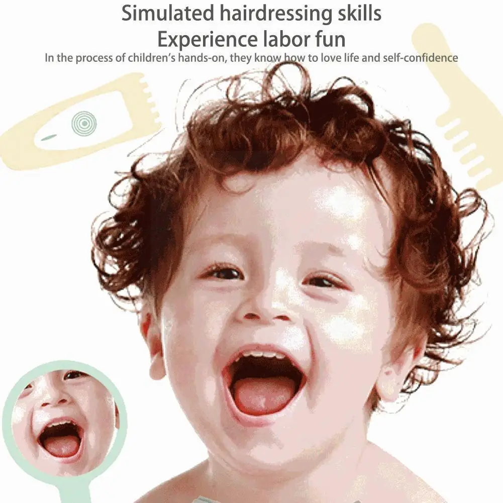 

Pretend Makeup Kit Wooden Simulation Hairdressing Dryer Haircut Interactive Game Hair Tools Gifts Pretend Toys Se L9a1