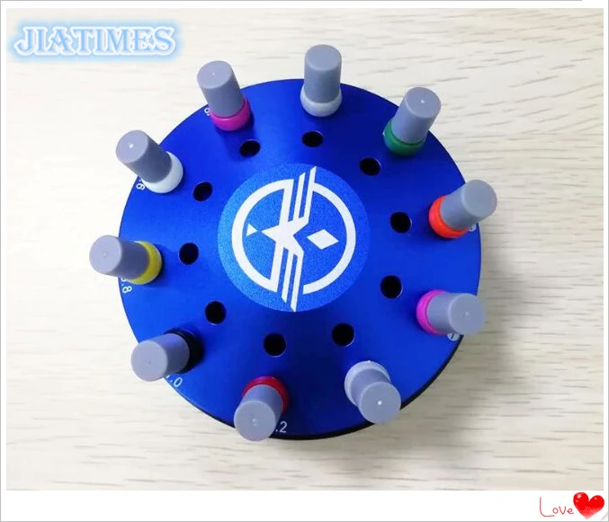 blue color Высококачественный Вращающийся складной инструмент из нержавеющей стали Нескользящая основа Вмещает 10 отверток для ремонта часов - Цвет: blue color