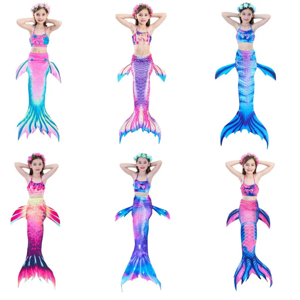 Купальный костюм Русалочки для девочек из 3 предметов принцессы Ариэль детский