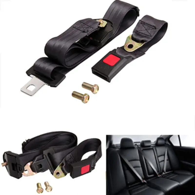 

3 Point Auto Vehicle Car Seat Belt Lap Adjustable Safety Belts Black Universal