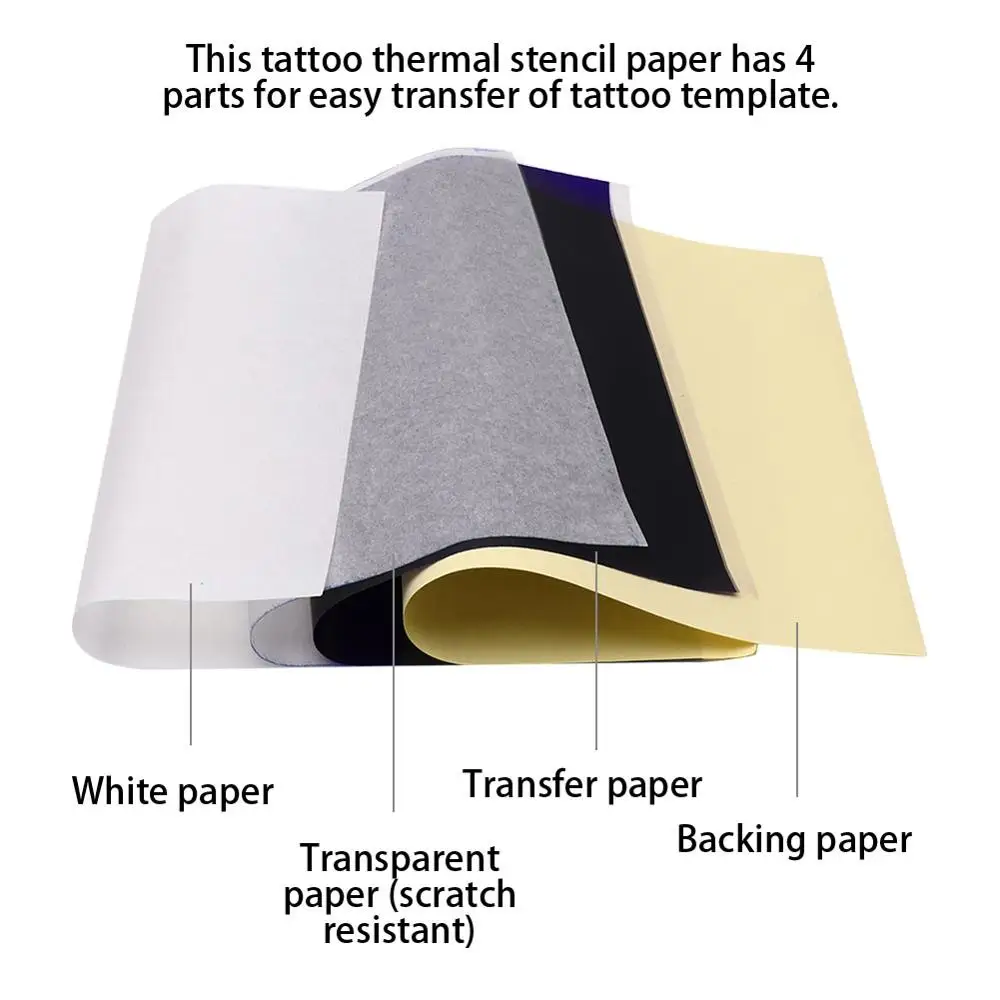 

Temporary Tattoo Special Thermal Transfer Paper Mold Manual Drawing Template Tattoo Body Art Design A4 Trans Paper 100Sheets/Box