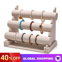 triple bracelet holder jewelry display stand watch bangle bar necklace storage organizer
