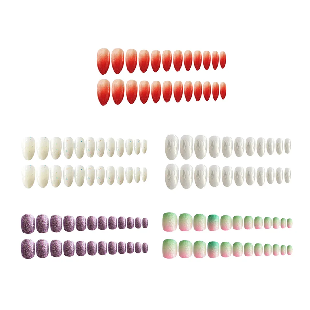 

24pcs Plastic Oval Shiny French Fake False Nails Nail Art Tips For Wedding