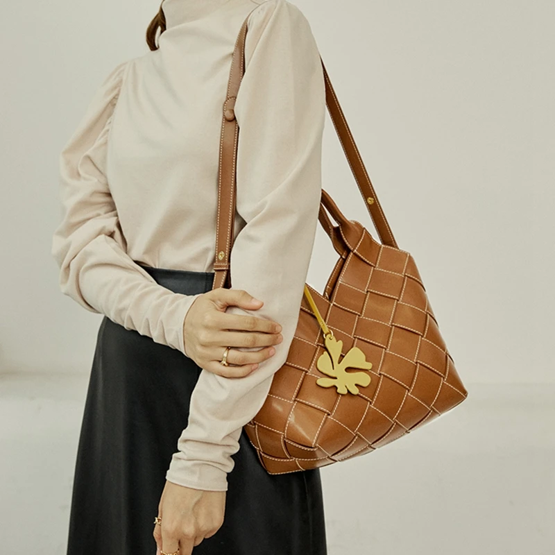 

High Quality Luxury Genuine Leather Bucket Bag Women Bag\Handbag Fashion Simple Real Cowhide Female Tote Shoulder Crossbody Bag