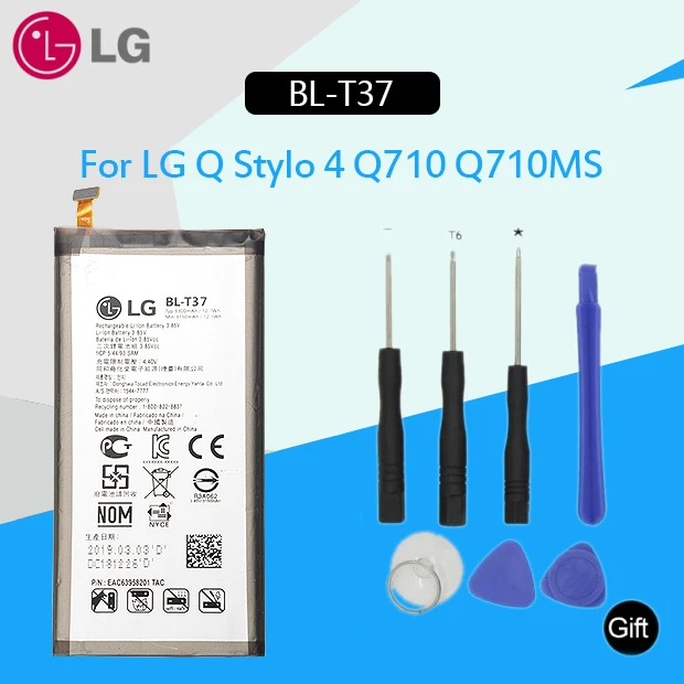 LG оригинальные запасные телефон Батарея BL-T37 для LG Q Stylo 4 Q710 Q710MS LM-Q710CS LM-Q710MS 3300 мАч аккумулятор батареи сотового телефона