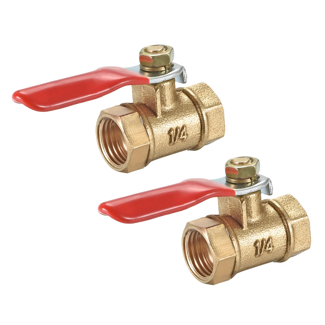 

uxcell Brass Air Ball Valve Shut Off Switch G1/4 Female to Female Pipe Coupler 2Pcs