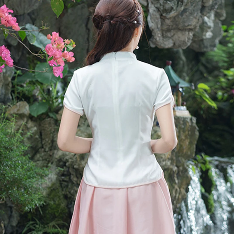 2020 избыточный воротник с пуговицами и вышивкой в виде цветка восстанавливает