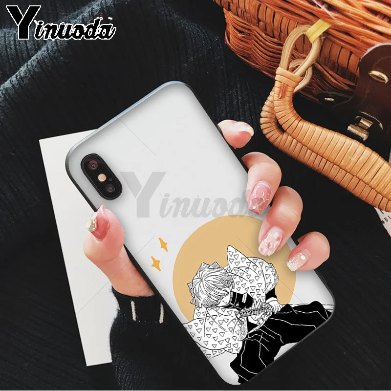 Yinuoda demon slayer kimetsu no yaiba TPU Мягкий силиконовый черный чехол для телефона iPhone 8 7 6S Plus X XS MAX 5 5S SE XR 11 11pro - Цвет: A14