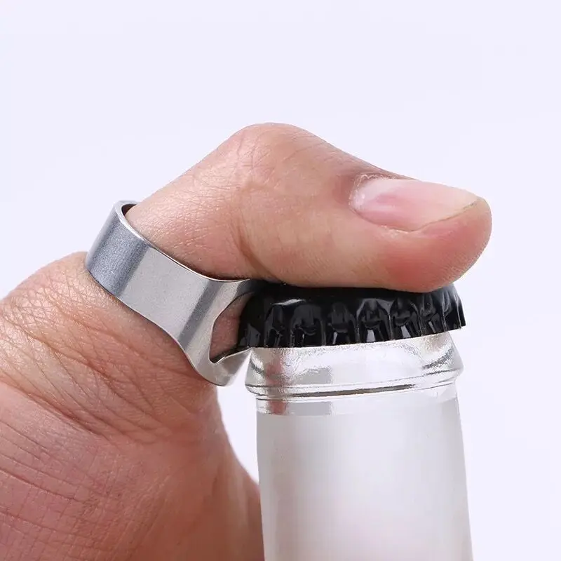 

50pcs Portable Multi-function Stainless Steel Colorful Ring-Shape Beer Opener Bottle Opener Diameter Kitchen Tools