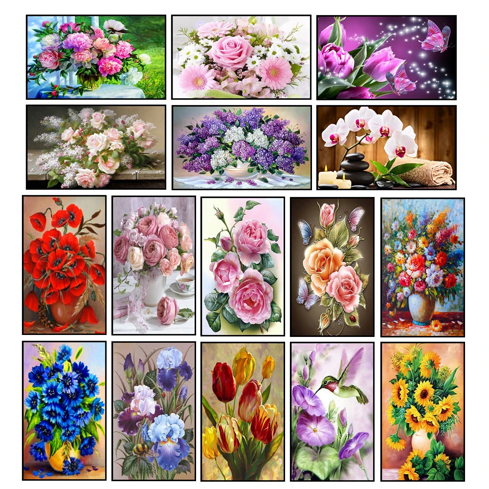 

Алмазов картина полный дрель квадратный Цветы Картина Стразы Алмазная мозаика, цветы, алмазная вышивка крестиком