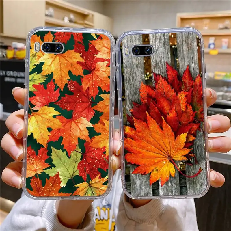 

Falling Autumn Leaves Phone Case For Huawei P Mate P10 P20 P30 P40 10 20 Smart Z Pro Lite 2019 Honor20i Transparent Phone Case