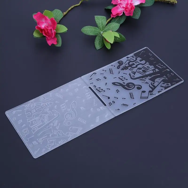 1 шт пластиковый трафарет музыкальная заметка тиснение папка листья шаблон