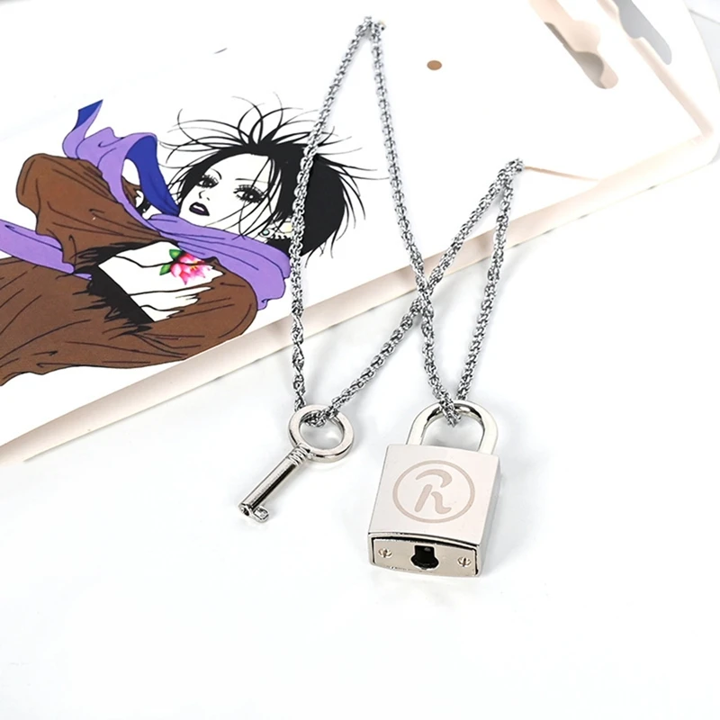 2pcs/set Anime Ai Yazawa NANA lover's key&amplock alloy fashion metal pendant cosplay accessories hot cos necklaces - купить по