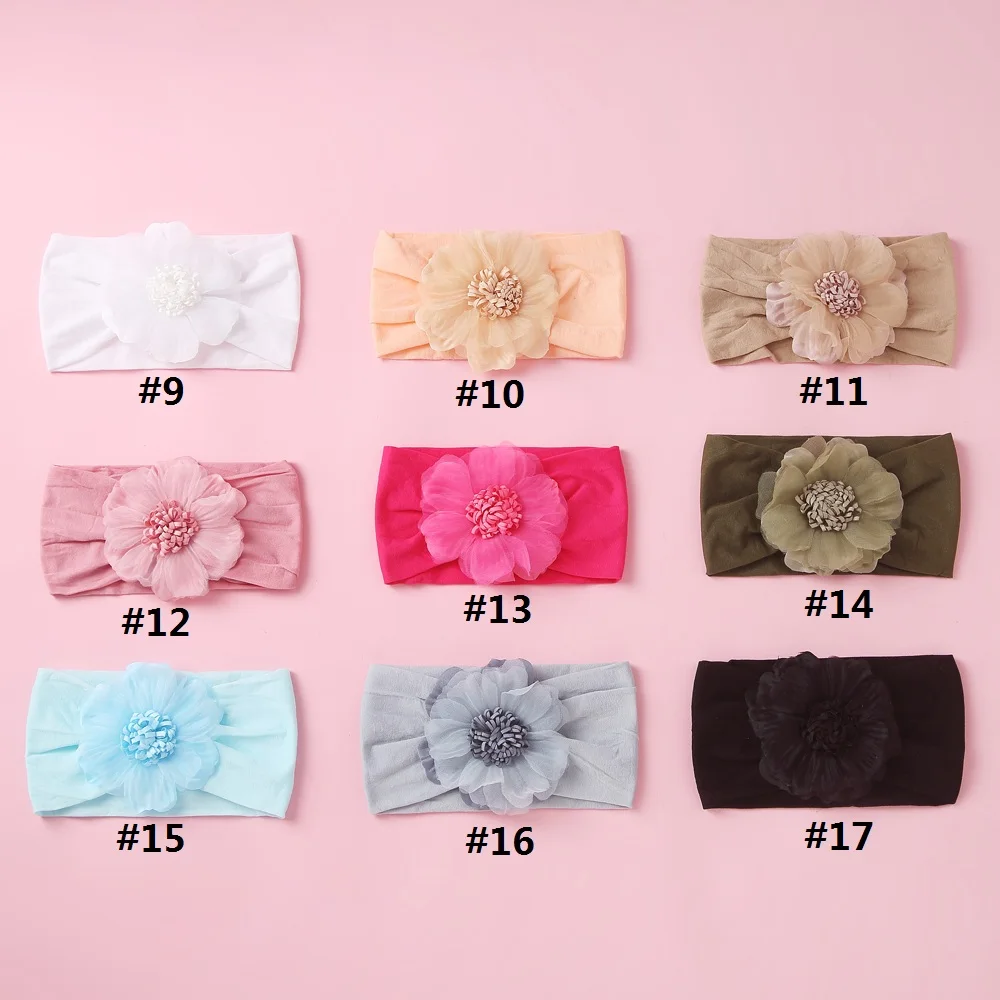 Diadema de flores para beb&eacute;, lazos para ni&ntilde;a peque&ntilde;a, bandas para el pelo para beb&eacute;, diademas para ni&ntilde;o, turbante para reci&eacute;n nacido, accesorios para el cabello para beb&eacute;-5