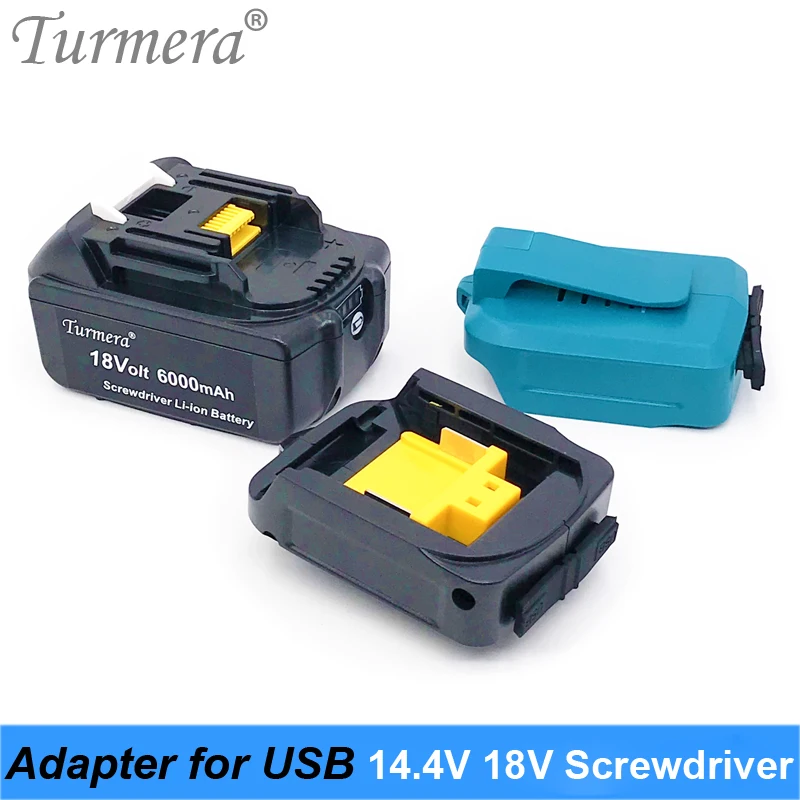 

Usb-адаптер для зарядки, преобразователь для аккумулятора шуруповерта Turmera 18 в 14,4 В Bl1860 Bl1840 Bl1850 1415 14,4-18 в, литий-ионная батарея
