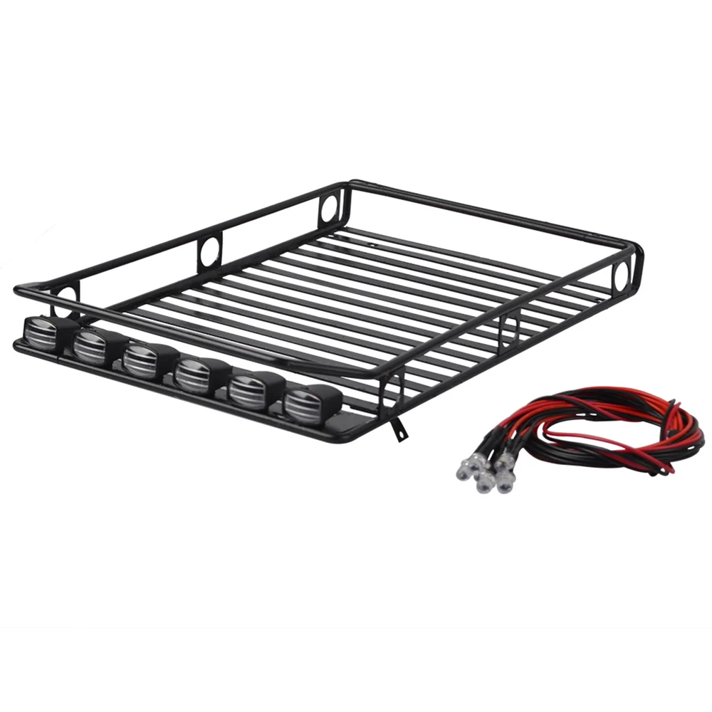 1/10 RC Гусеничный металлический багажник на крышу со светодиодной подсветкой для