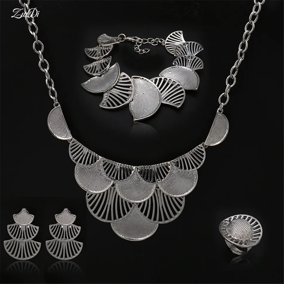

ZuoDi 2018 Nigerian Wedding woman accessories jewelry set Fashion African sliver Jewelry Dubai Gold-colorful jewelry set Brand