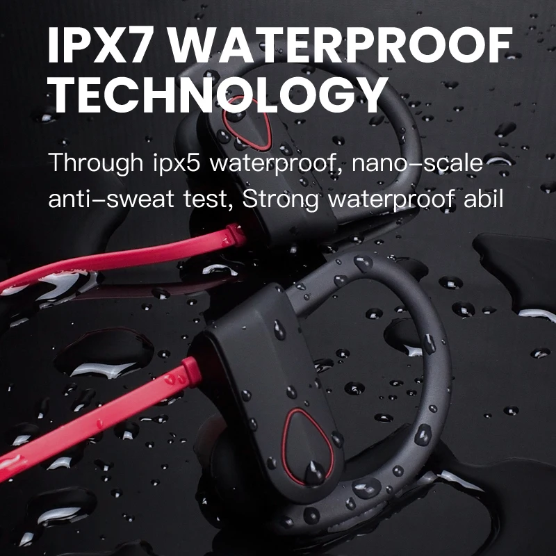 BAPICK IPX7 водонепроницаемые беспроводные наушники Спортивные HiFi стереонаушники
