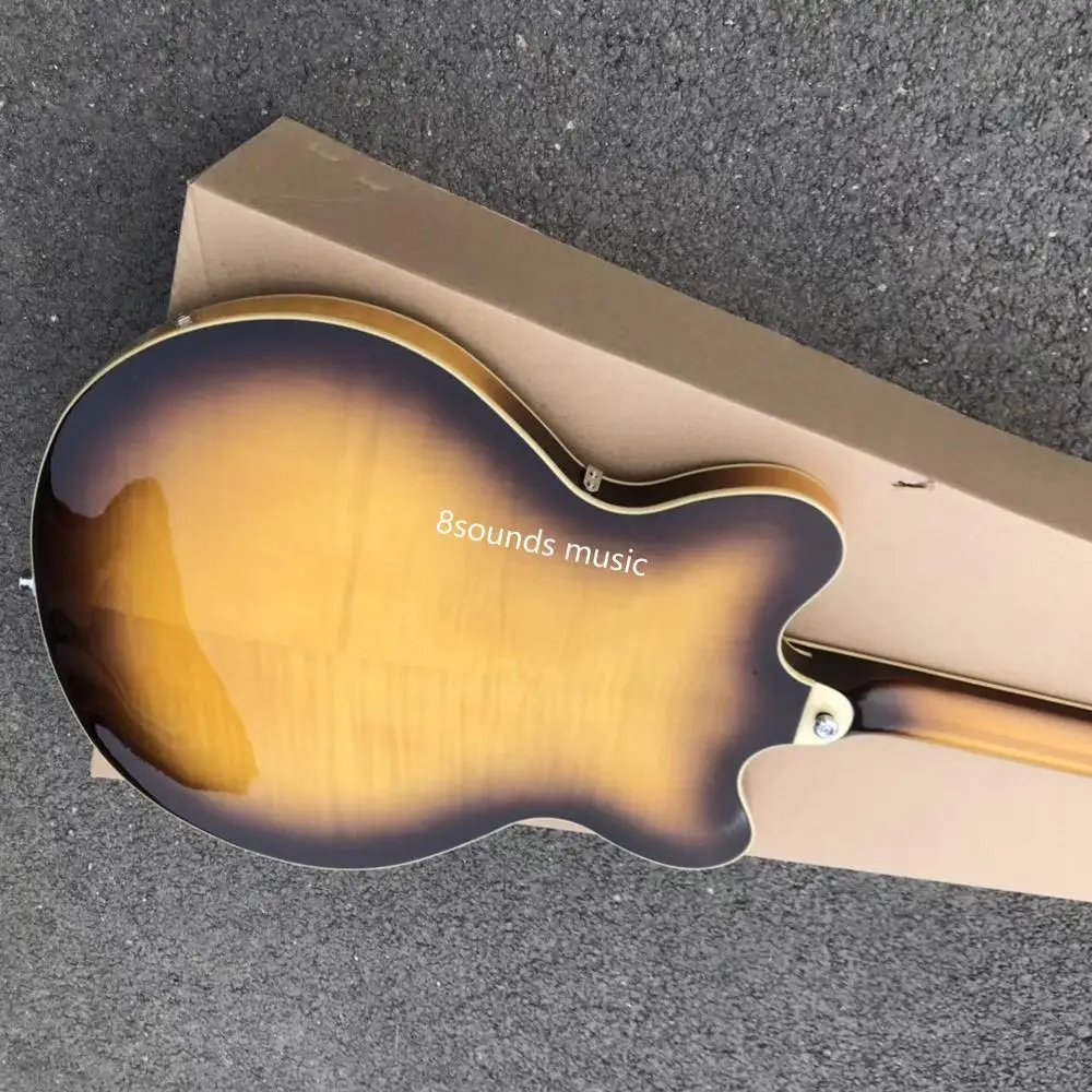 Бесплатная доставка тонкие басы винтажные SUNBURST Hofner Verythin бас серия 7 полые джаз