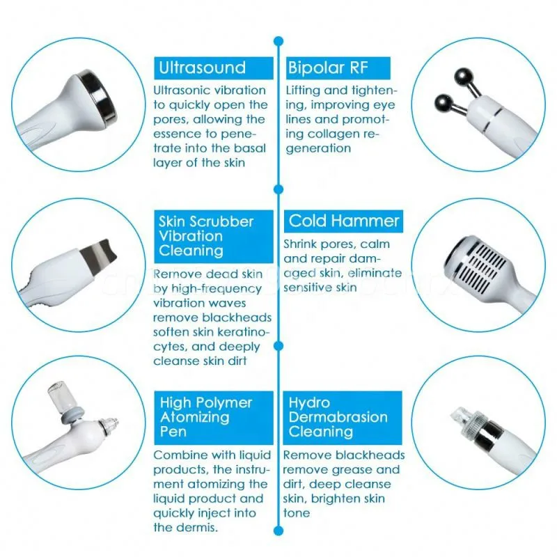 6 in1 H2 O2 гидро дермабразия алмазный пилинг Hydra Aqua оборудование для